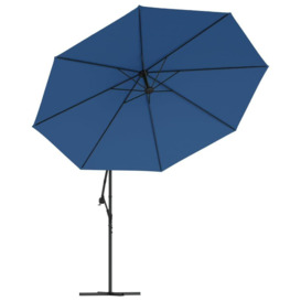 Cantilever Umbrella with Aluminium Pole 350 cm Blue - thumbnail 3
