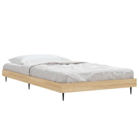 Bed Frame Sonoma Oak 100x200 cm Engineered Wood - thumbnail 3