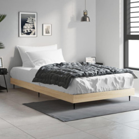 Bed Frame Sonoma Oak 100x200 cm Engineered Wood - thumbnail 1