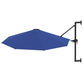 Wall-Mounted Parasol with Metal Pole 300 cm Blue - thumbnail 2