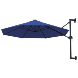 Wall-Mounted Parasol with Metal Pole 300 cm Blue - thumbnail 3