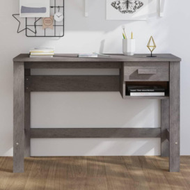 Desk HAMAR Light Grey 110x40x75 cm Solid Wood Pine - thumbnail 1