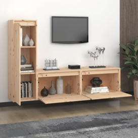 TV Cabinets 3 pcs Solid Wood Pine - thumbnail 3