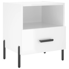 Bedside Cabinet High Gloss White 40x35x47.5 cm Engineered Wood - thumbnail 2