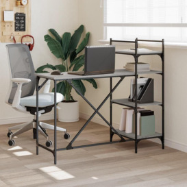 Computer Desk with Shelves Grey Sonoma 120x47x109 cm