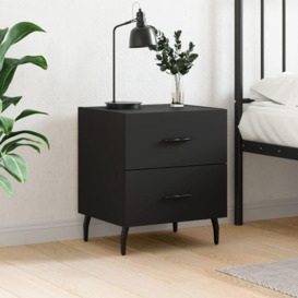 Bedside Cabinet Black 40x35x47.5 cm Engineered Wood