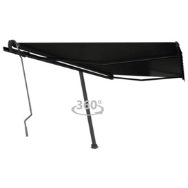 Freestanding Manual Retractable Awning 400x350 cm Anthracite - thumbnail 1