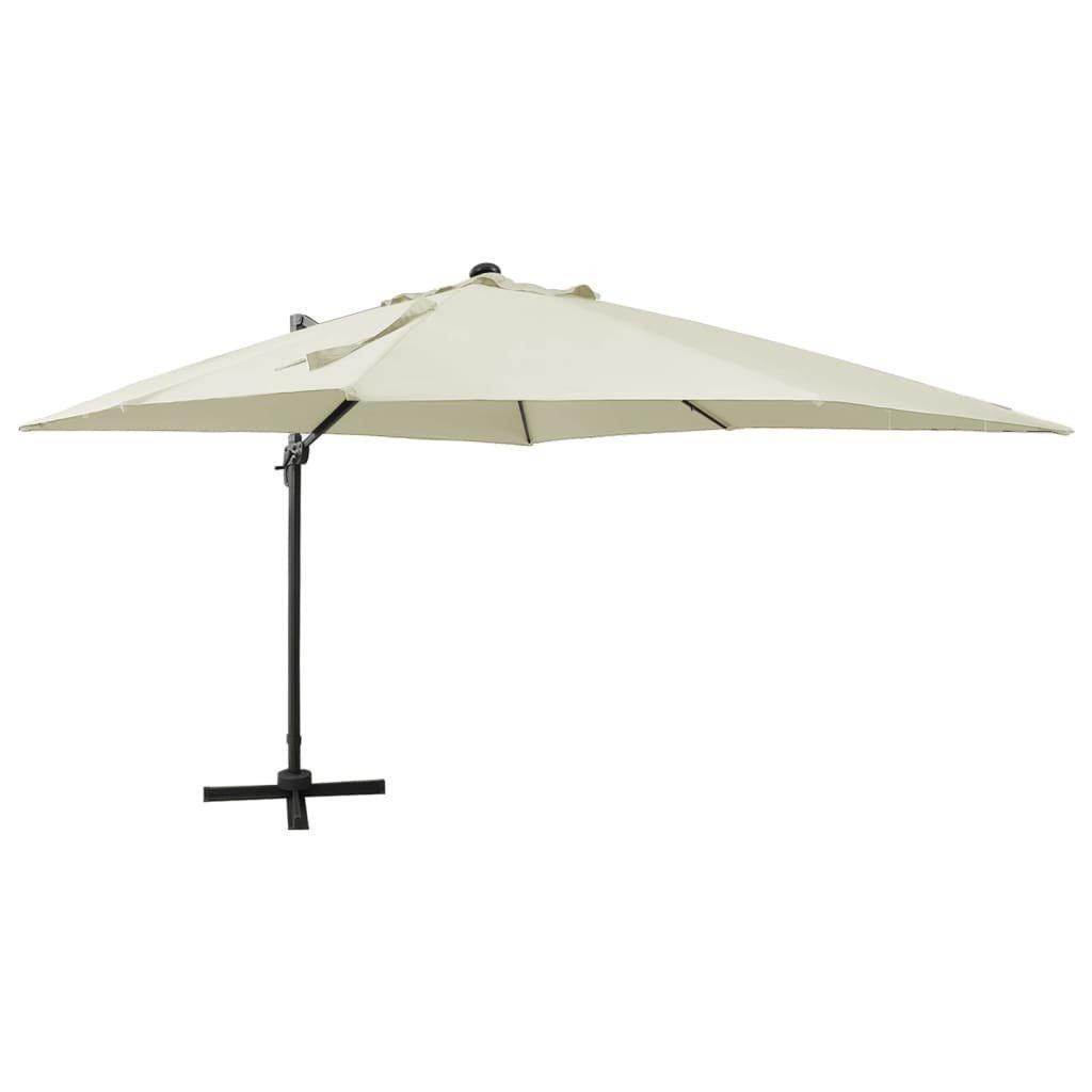 Cantilever Umbrella with Pole and LED Lights Sand 300 cm - image 1
