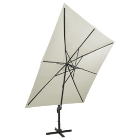 Cantilever Umbrella with Pole and LED Lights Sand 300 cm - thumbnail 2