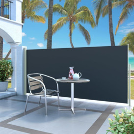 Retractable Side Awning 140 x 300 cm Black - thumbnail 1