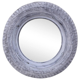 Mirror White 50 cm Reclaimed Rubber Tyre - thumbnail 1