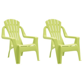 Garden Chairs 2 pcs for Children Green 37x34x44cm PP Wooden Look - thumbnail 2