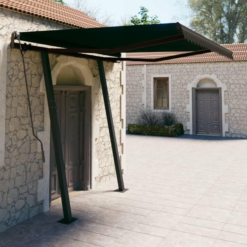 Manual Retractable Awning with Posts 3.5x2.5 m Anthracite - image 1