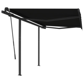 Manual Retractable Awning with Posts 3.5x2.5 m Anthracite - thumbnail 2