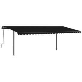 Manual Retractable Awning with Posts 3.5x2.5 m Anthracite - thumbnail 3