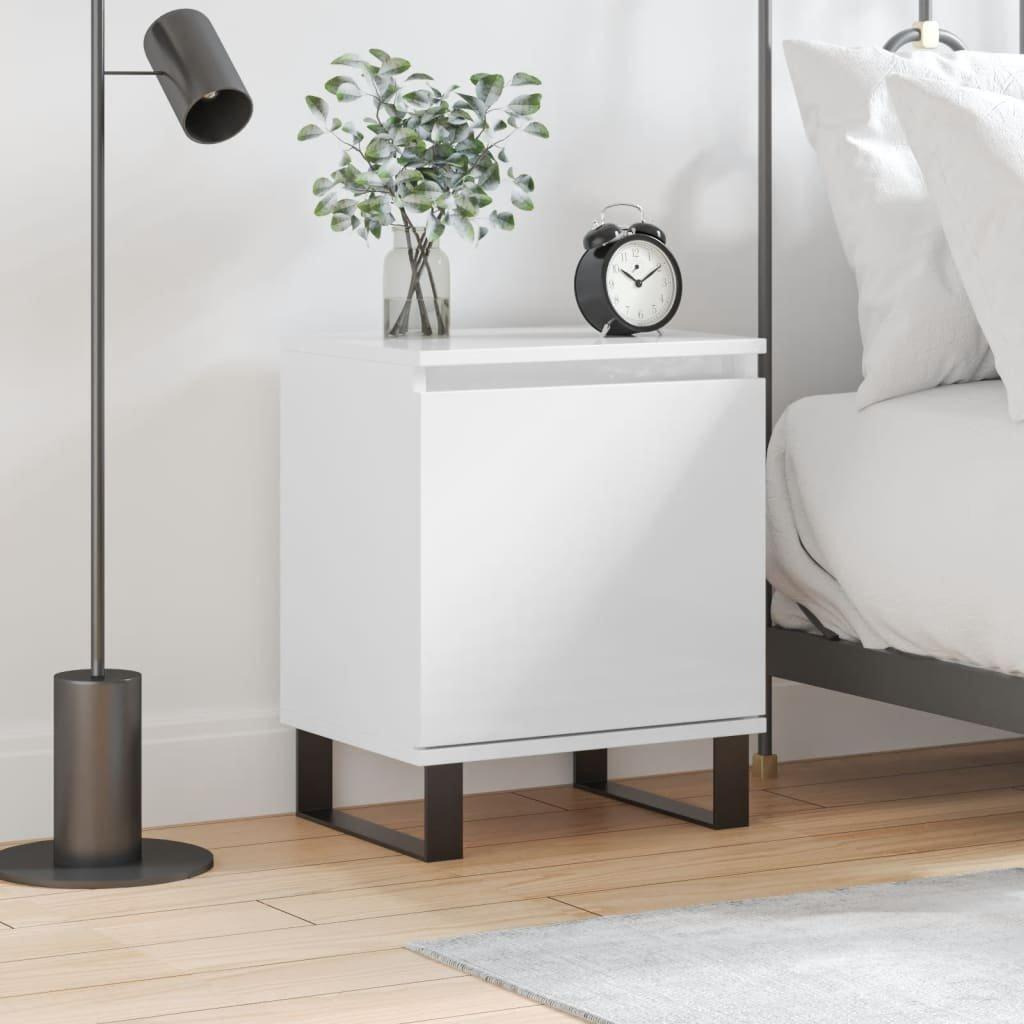 Bedside Cabinet High Gloss White 40x30x50 cm Engineered Wood - image 1
