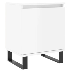 Bedside Cabinet High Gloss White 40x30x50 cm Engineered Wood - thumbnail 2