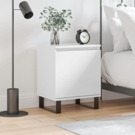 Bedside Cabinet High Gloss White 40x30x50 cm Engineered Wood - thumbnail 1