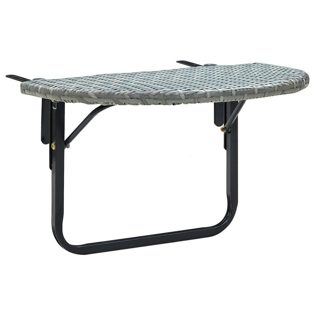 Balcony Table Grey 60x60x40 cm Poly Rattan - image 1