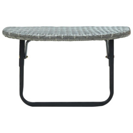 Balcony Table Grey 60x60x40 cm Poly Rattan - thumbnail 2