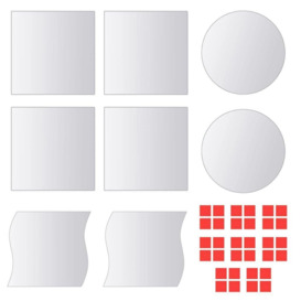 Eight Piece Mirror Tiles Multi-Shape Glass - thumbnail 1