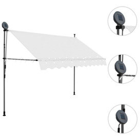 Manual Retractable Awning with LED 250 cm Cream - thumbnail 3