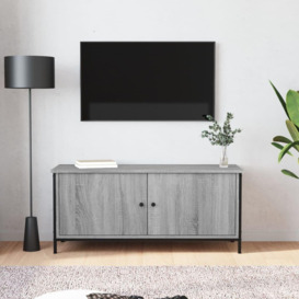 TV Cabinet with Doors Grey Sonoma 102x35x45 cm Engineered Wood - thumbnail 1