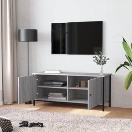 TV Cabinet with Doors Grey Sonoma 102x35x45 cm Engineered Wood - thumbnail 3