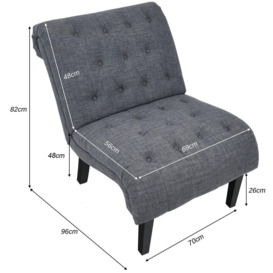 Modern Armless Accent Chair Ergonomic Leisure Chair W/ Backrest & Overstuffed Seat - thumbnail 2