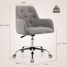 Height Adjustable Office Desk Chair 360 Degree Swivel Task Chair Rolling Accent Chair - thumbnail 2