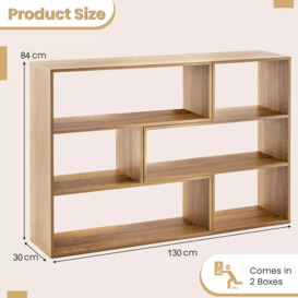 Wooden Storage Bookcase 6 Cube Open Bookshelf Home Office Display Cabinet Rack - thumbnail 2