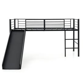 Loft Bed Single Size Kids Ladder Bed Frame w/ Safety Guardrails - thumbnail 1