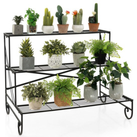 3 Tier Plant Stand Metal Flowers Pot Holder Storage Shelf Ladder Plants Display - thumbnail 1