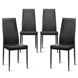 Set of 4 Dining Chairs Padded Seat High Back Armless Accent Dining Side Chairs - thumbnail 1