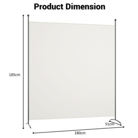 Folding Room Divider 1/4 Panel Freestanding Wall Privacy Screen Protector - thumbnail 2