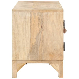 TV Cabinet 140x30x40 cm Solid Mango Wood and Natural Cane - thumbnail 3