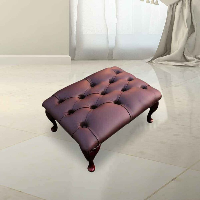Chesterfield Queen Anne Footstool UK Manufactured Shelly&hellip