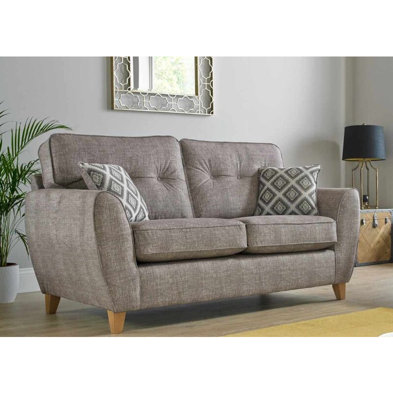 Maya Fabric Wheat 3 Seater Sofa Settee Upholstered&hellip
