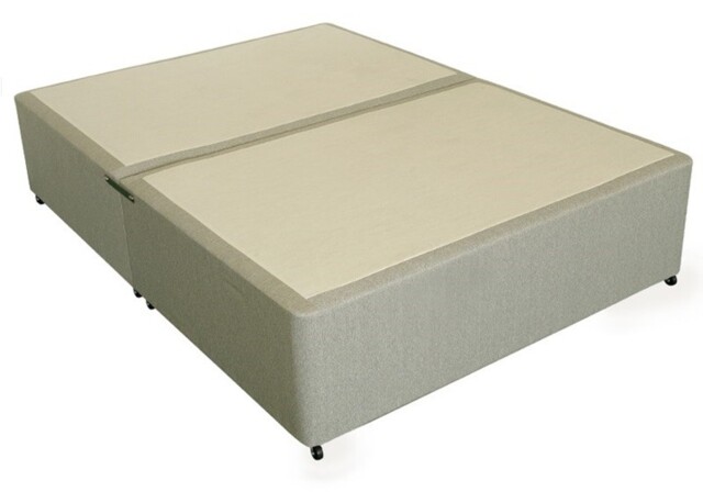 Deluxe 4ft 6in Double Divan Bed Base in Beige Fabric - image 1