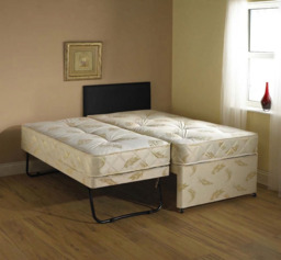 Windsor Cream 3 in 1 Guest Bed pull out trundle with both Mattresses - thumbnail 2