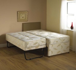 Windsor Cream 3 in 1 Guest Bed pull out trundle with both Mattresses - thumbnail 2