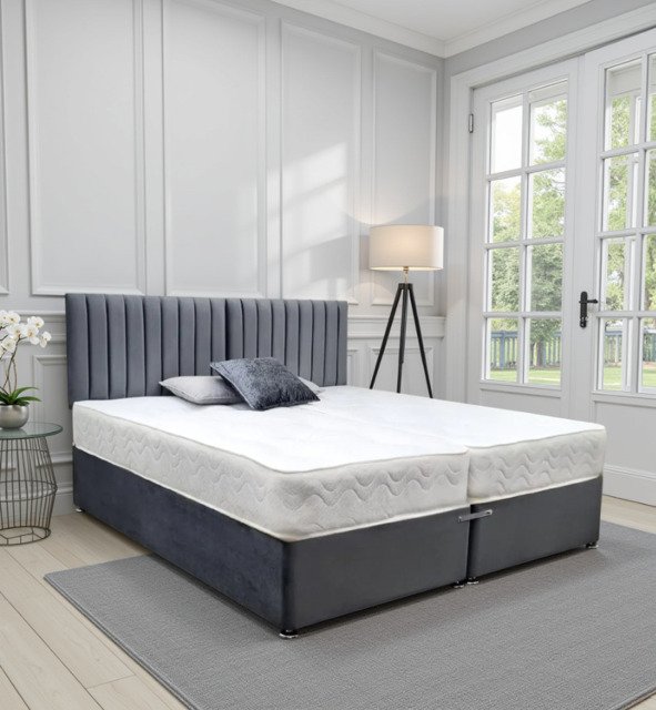 Rio 6ft Super King Size Zip Link Bed with Orthopaedic Mattress - image 1