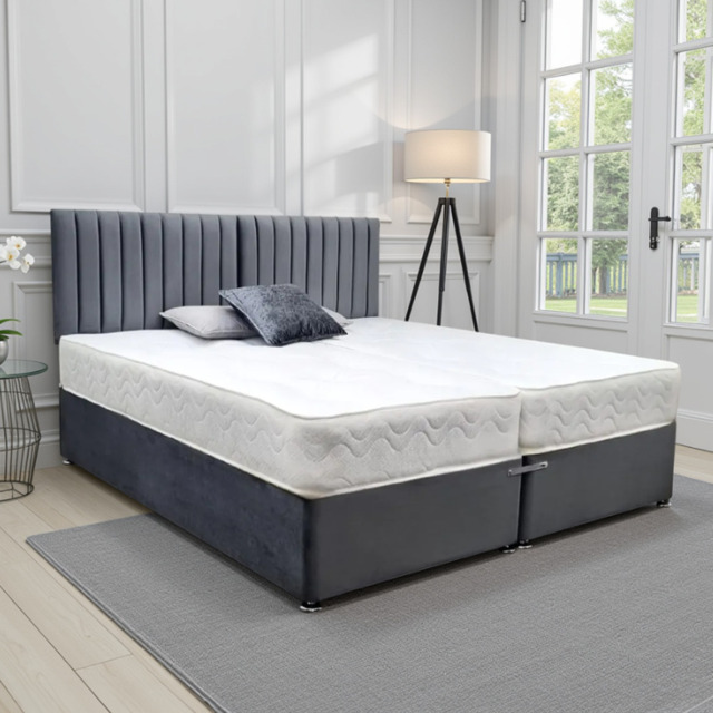 Windsor 6ft Zip and Link Divan Bed with Mattresses - image 1