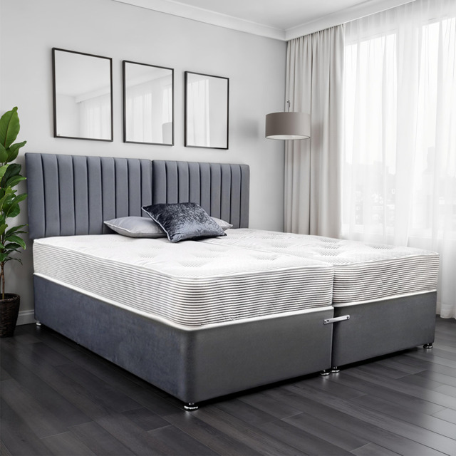 Premiere Contract 5ft Zip and Link Divan Bed with Mattresses - image 1