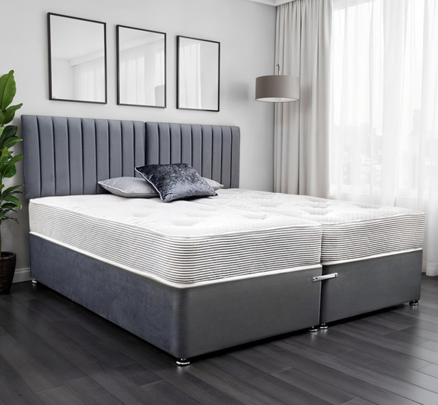Premiere Contract 6ft Zip and Link Divan Bed with Mattresses - image 1