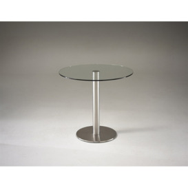 Hnd Helsinki Round Dining Table - 90cm Diameter - Glass, Stainless Steel, Minimal - thumbnail 2
