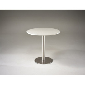 Hnd Helsinki Round Dining Table - 90cm Diameter - Glass, Stainless Steel, Minimal - thumbnail 1