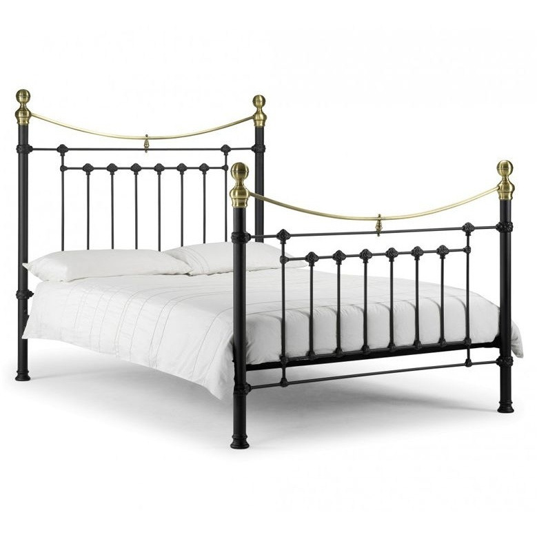 Julian Bowen Victoria Bed - Satin Black and Brass - Double