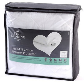 The Fine Bedding Company Deep Fill Cotton Mattress Protector - Super King