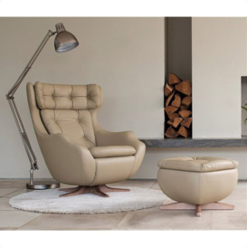 Parker Knoll Evolution Statesman Swivel Chair - Fabric - Grade C, Leather - thumbnail 1